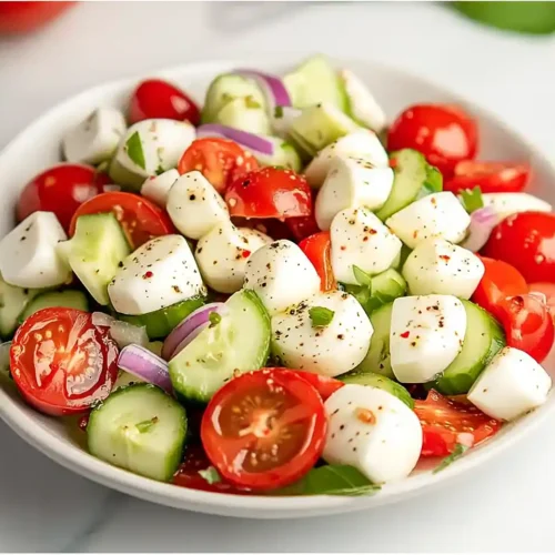 Cucumber Caprese Salad 2 Cucumber Caprese Salad