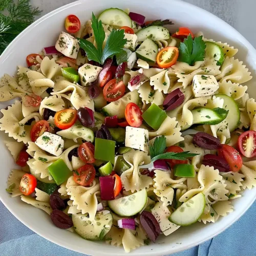 Greek Pasta Salad with Homemade Vinaigrette