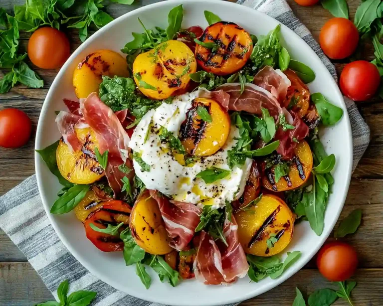 Grilled Nectarine Burrata Prosciutto Salad