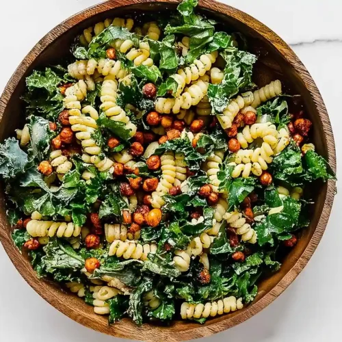 Kale Caesar Pasta Salad