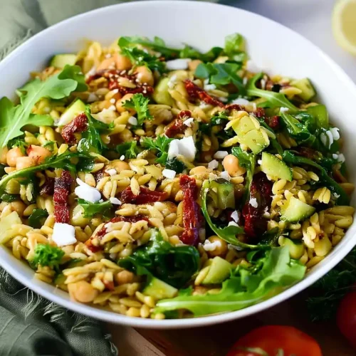 Pesto Orzo Salad with Sundried Tomatoes