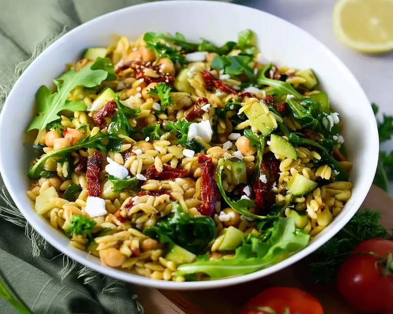 Pesto Orzo Salad with Sundried Tomatoes