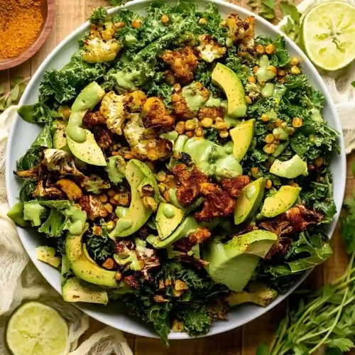 Roasted Cauliflower Green Goddess Salad