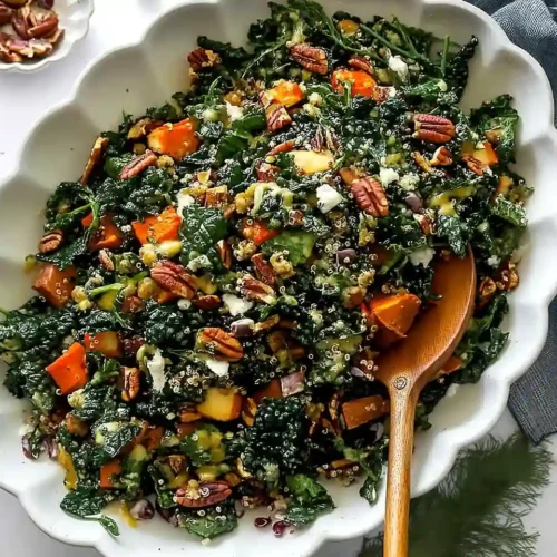 Roasted Sweet Potato Kale and Quinoa Salad
