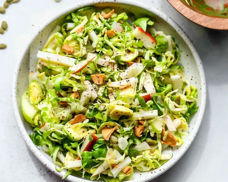 Shaved Brussels and Pear Salad with Manchego