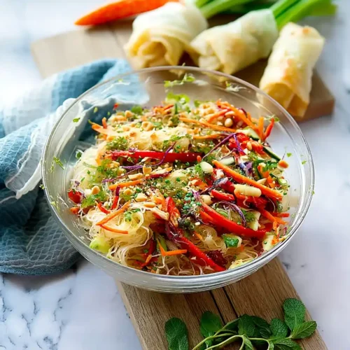 Spring Roll Salad with Spicy Ginger Dressing