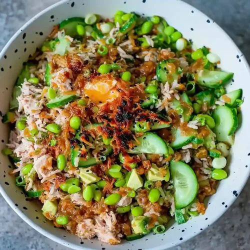 Tuna Avocado Crispy Rice Salad