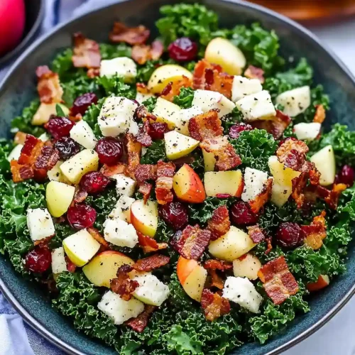 Apple Cranberry Bacon Kale Salad