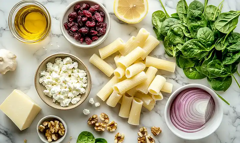 Feta and Cranberry Rigatoni Salad 2 Best Cold Dinner Ideas