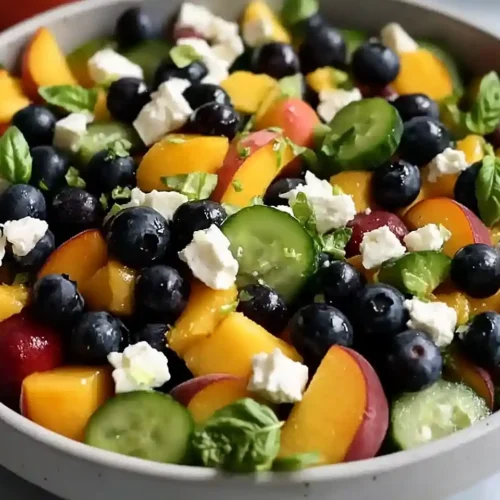 Blueberry Peach Feta Salad