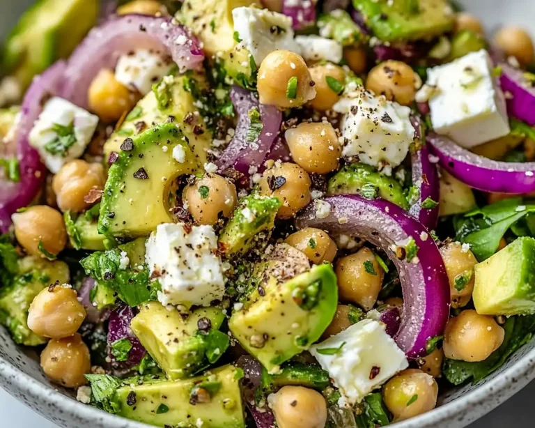 Chickpea Feta Avocado Salad