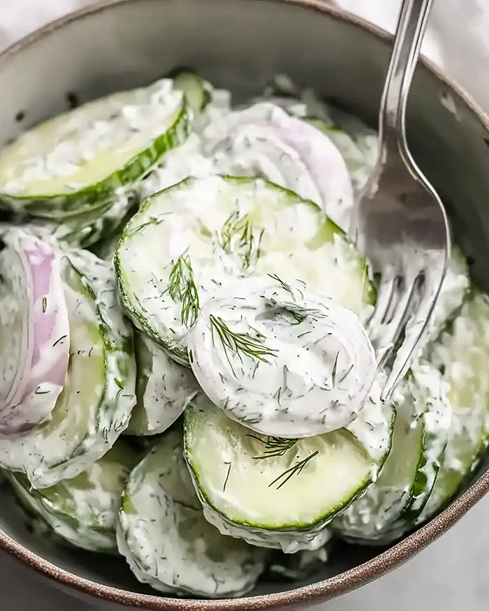 Creamy Dill Cucumber Onion Salad 4 Creamy Cucumber Salad With Mayonnaise