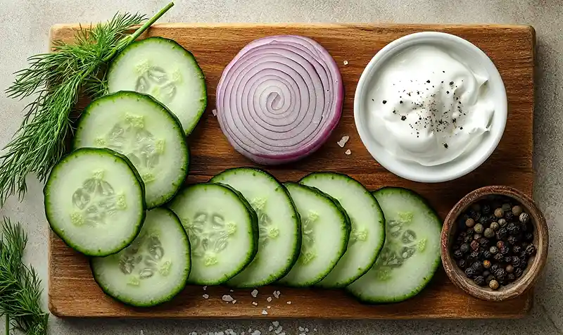 Creamy Dill Cucumber Onion Salad 2 Creamy Cucumber Salad
