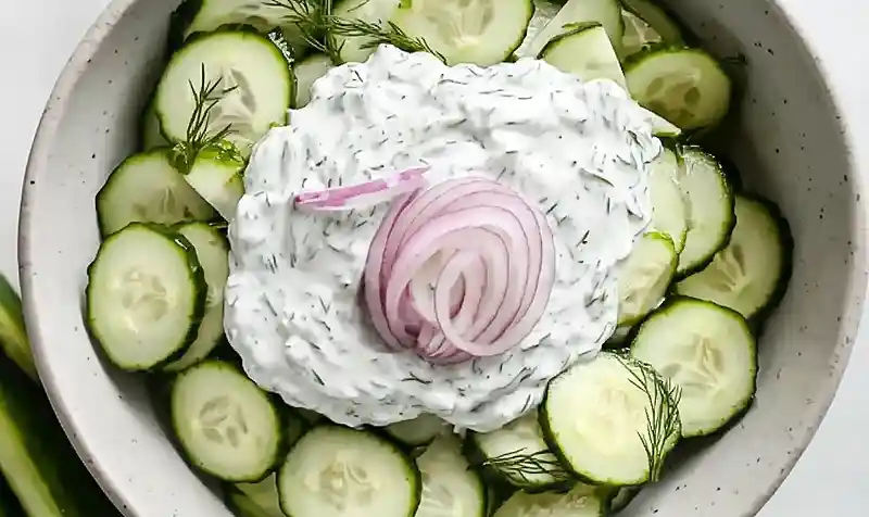 Creamy Dill Cucumber Onion Salad 3 Creamy Cucumbers And Onions With Mayo