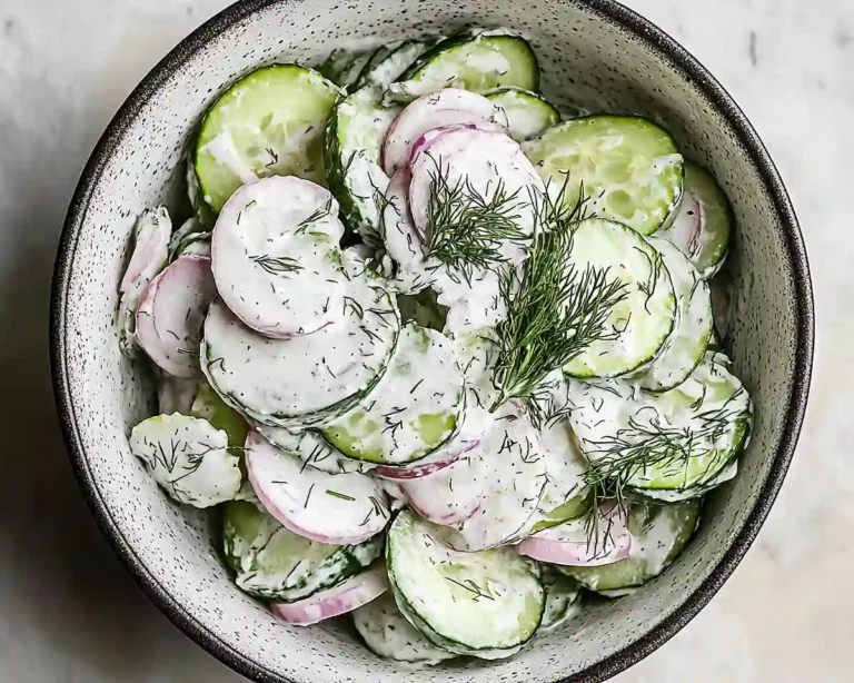 Creamy Dill Cucumber Onion Salad
