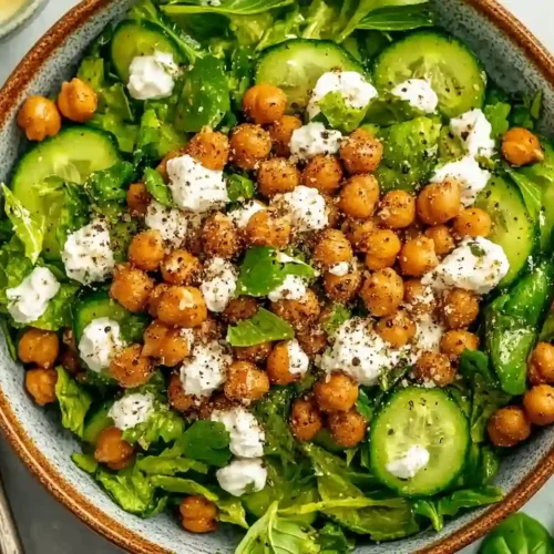Cucumber Salad with Crunchy Chickpeas