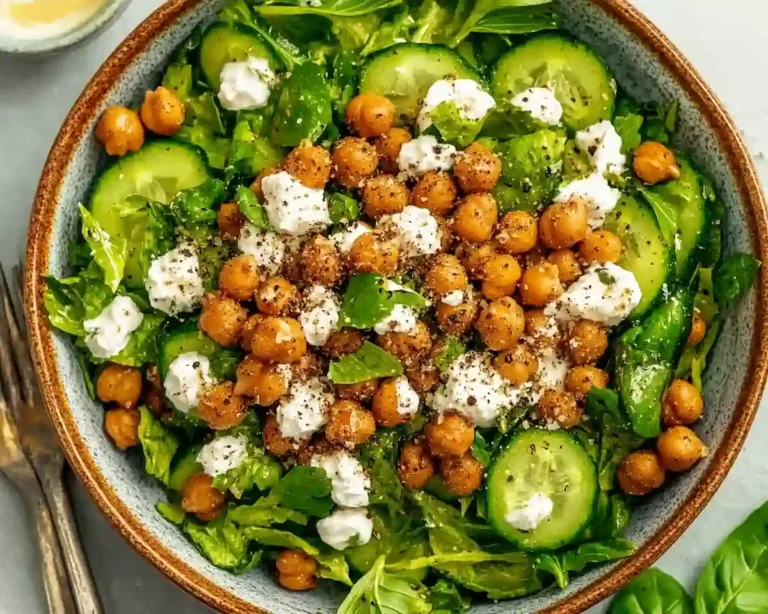 Cucumber Salad with Crunchy Chickpeas