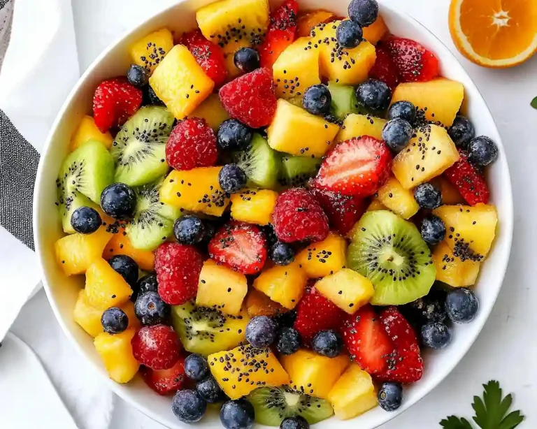 Fruit Salad with Orange Poppy Seed Dressing