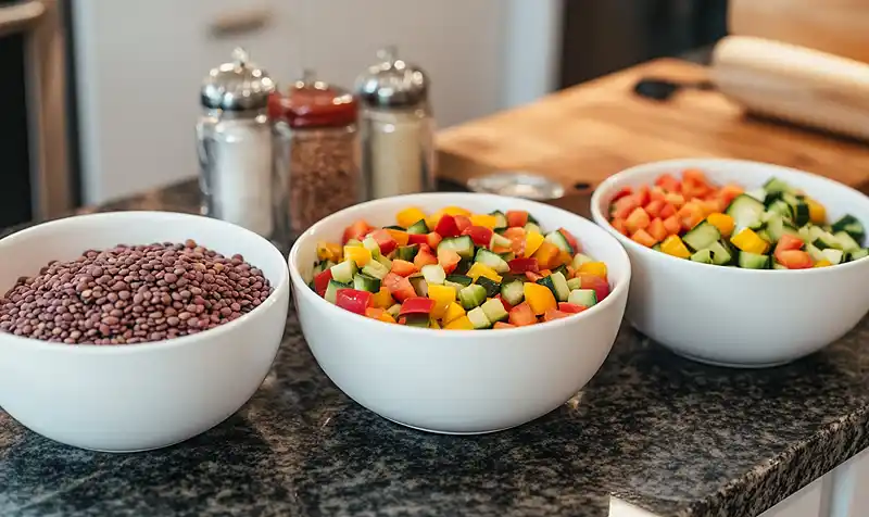 Greek Lentil Salad With Vegetables