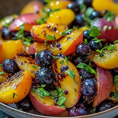 Grilled Peach Blueberry Salad 5 Grilled Peach Blueberry Salad