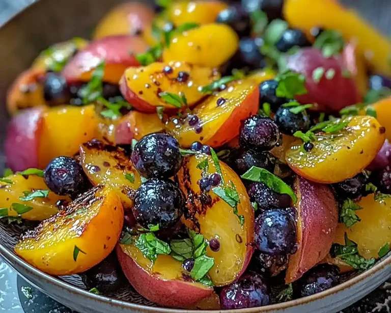 Grilled Peach Blueberry Salad