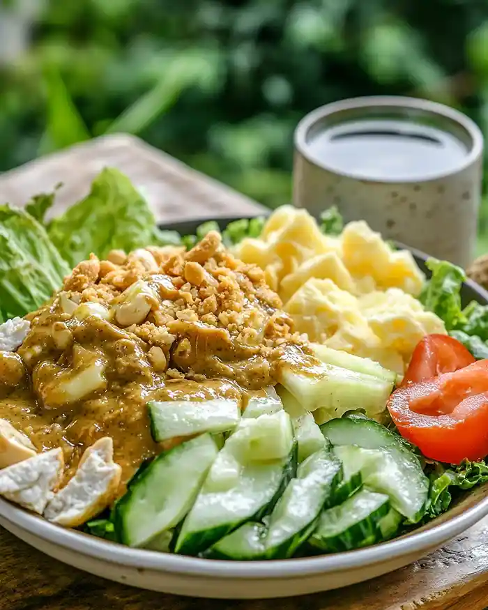 Indonesian Salad with Peanut Sauce 4 Indonesian Salad