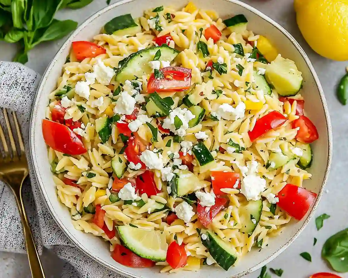Lemon Orzo Salad With Feta