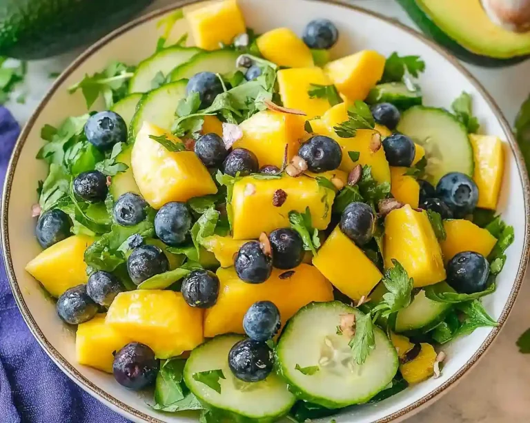 Mango Cucumber Blueberries and Avocado Salad
