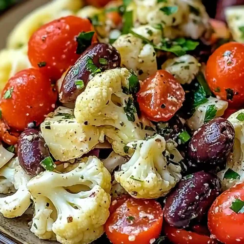 Mediterranean Marinated Cauliflower Salad