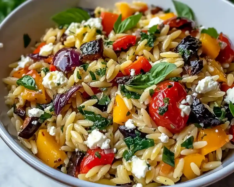 Orzo Salad with Roasted Veggies and Feta