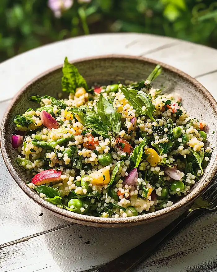 Pea And Pearl Couscous Salad