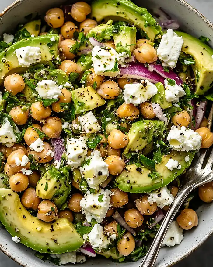 Chickpea Feta Avocado Salad Recipe 4 Plats Healthy