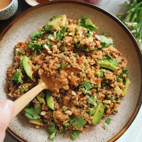 Satay Crispy Rice Salad