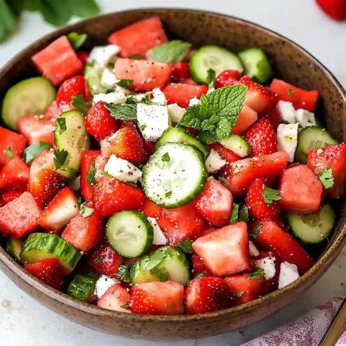 Strawberry Watermelon Cucumber Salad