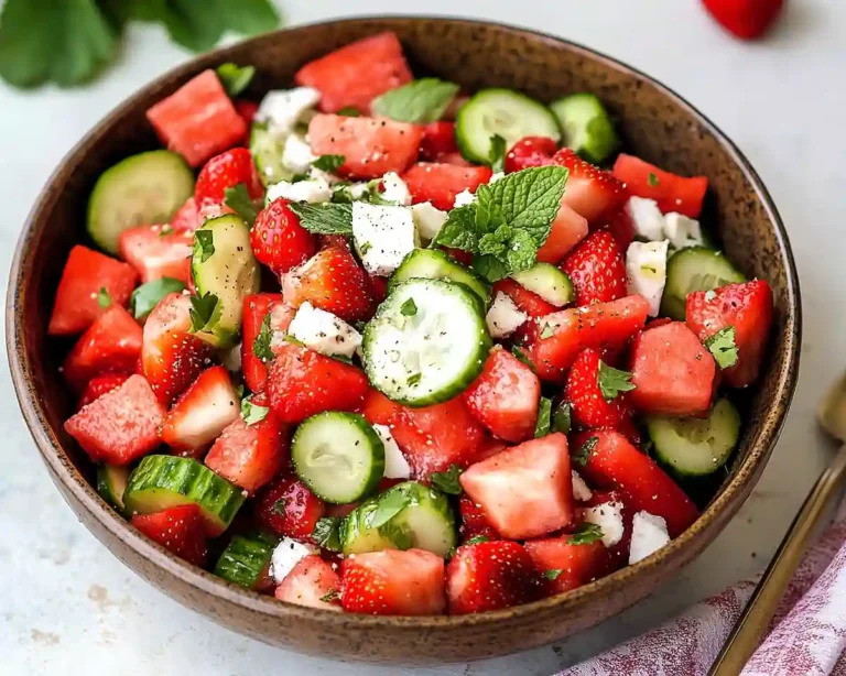 Strawberry Watermelon Cucumber Salad
