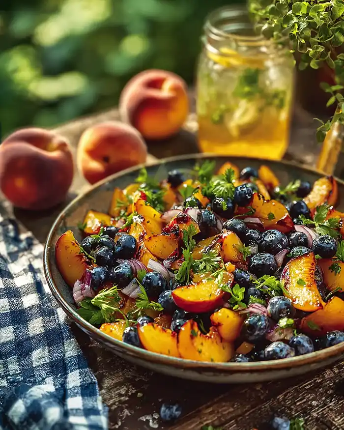 Grilled Peach Blueberry Salad 4 Summer Sick Food