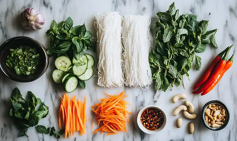 Vietnamese Noodle Salad With Vegetables