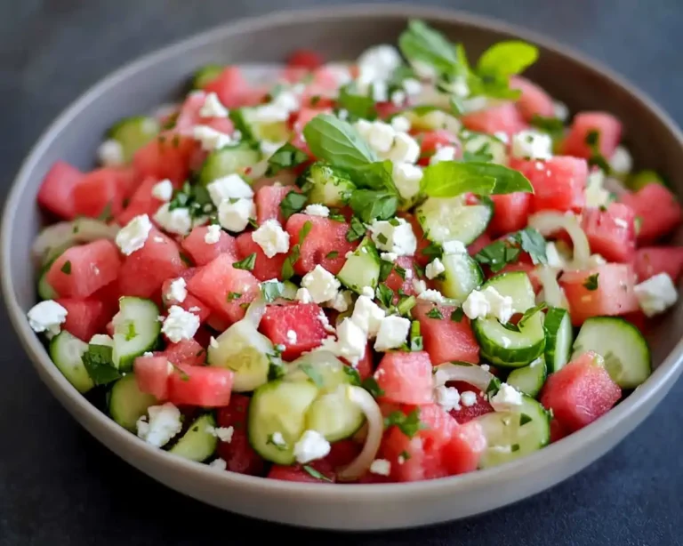 Watermelon Cucumber Feta Salad