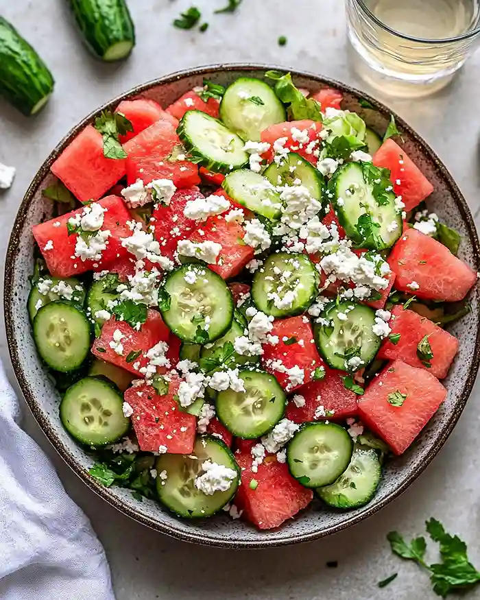 Watermelon Cucumber Salad