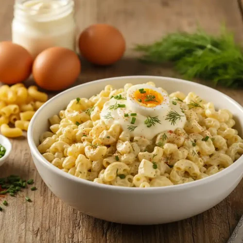 Creamy Deviled Egg Macaroni Salad
