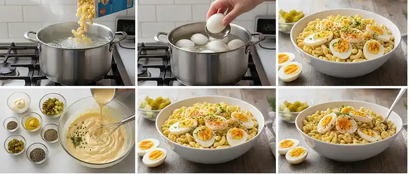 Devil Egg Macaroni Salad