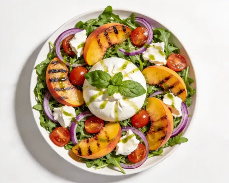 Grilled Peach Burrata Salad