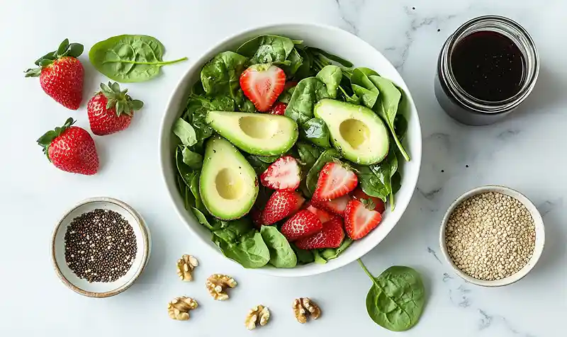 Healthy Strawberry Spinach Salad
