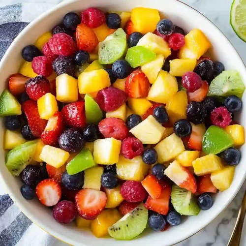 Honey Lime Rainbow Fruit Salad