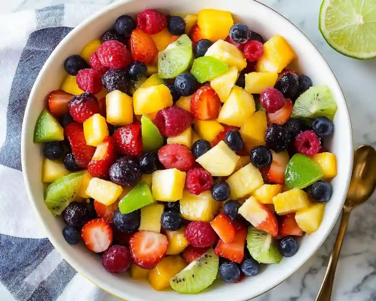 Honey Lime Rainbow Fruit Salad