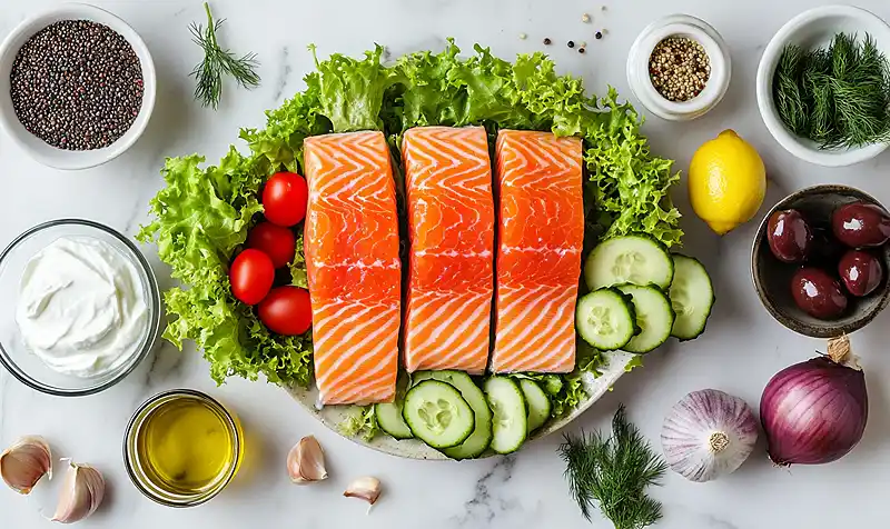 Mediterranean Salmon Bowl 2 Mediterranean Fish Bowl