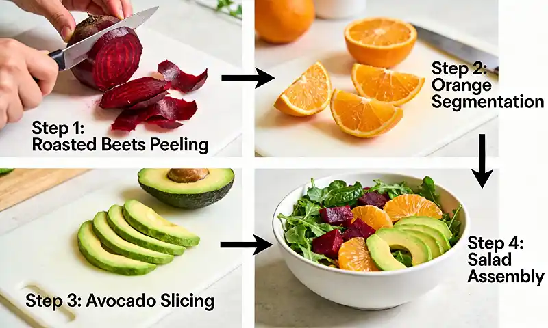 Roasted Beet Orange Avocado 3 Orange Salad