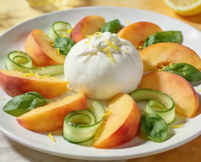 Peach Caprese Salad with Burrata