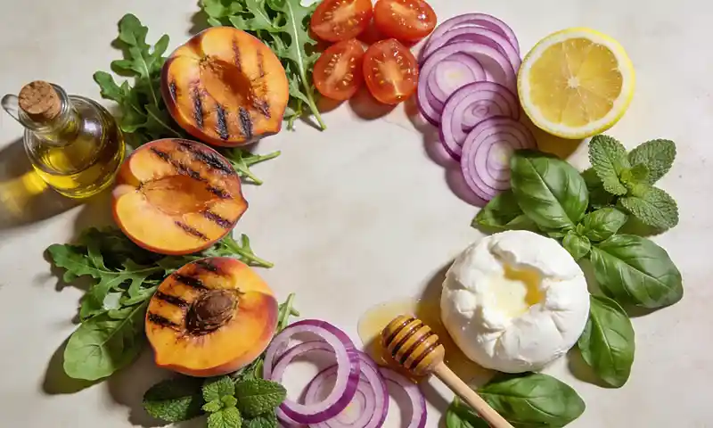 Peach Tomato Feta Salad