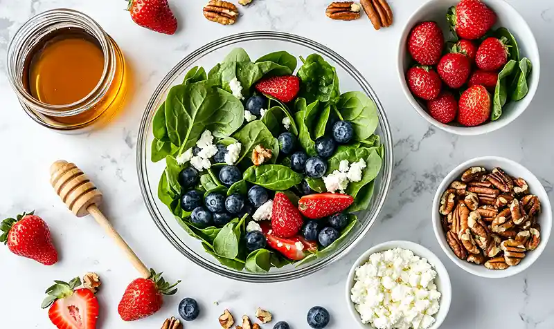 Spinach Berry Feta Salad
